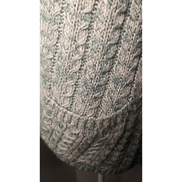 Anthropologie Guinvere mint white marbled cable knit chunky cowl sweater - Picture 6 of 10